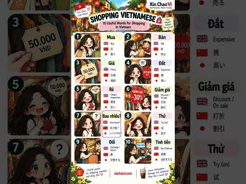 🛍️ 10 Vietnamese words you NEED to know when shopping in Vietnam! 🇻🇳 Vietnamese #learnvietnamese