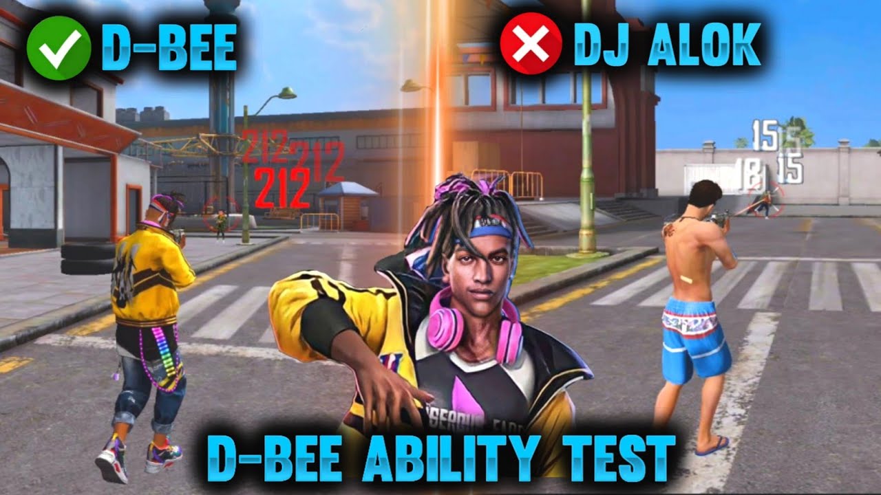 D-BEE ABILITY TEST | D-BEE VS DJ ALOK VS CHRONO ABILITY TEST IN FREE FIRE | FREE FIRE NEW CHARACTER