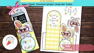 DIY Easter Gift Idea: Printable Happy Easter Chocolate Bar Wrapper Pocket