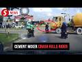Motorcyclist dies after cement mixer crashes into him at Sibu intersection