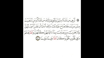 سورة الأحزاب 26 القسم السادس والعشرون تكرار كيفي من .. ترجي من تشاء منهن .. إلى .. عليما حليما