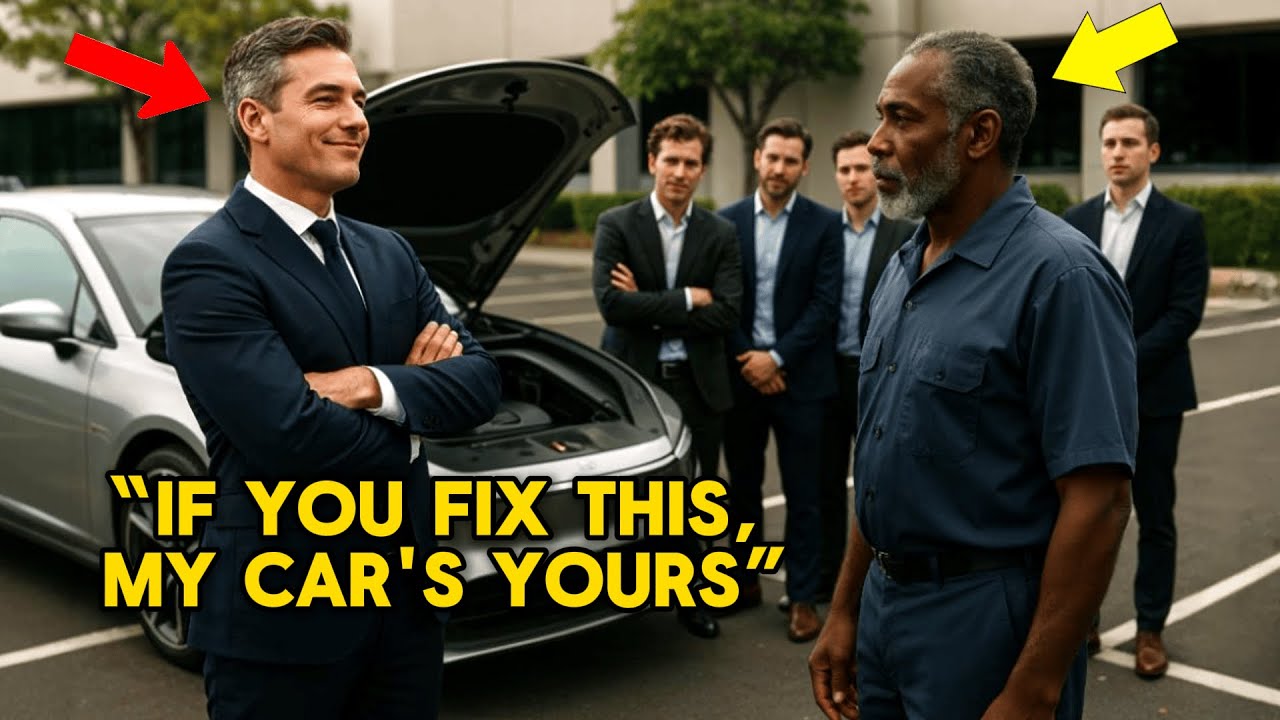 CEO Mocked: “Fix This and My Car’s Yours” — Froze When the Black Janitor Did It Effortlessly
