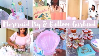 MERMAID DIY BIRTHDAY PARTY | HOW TO MAKE AN EASY BALLOON GARLAND | TODDLER GIRL BIRHTDAY IDEAS |