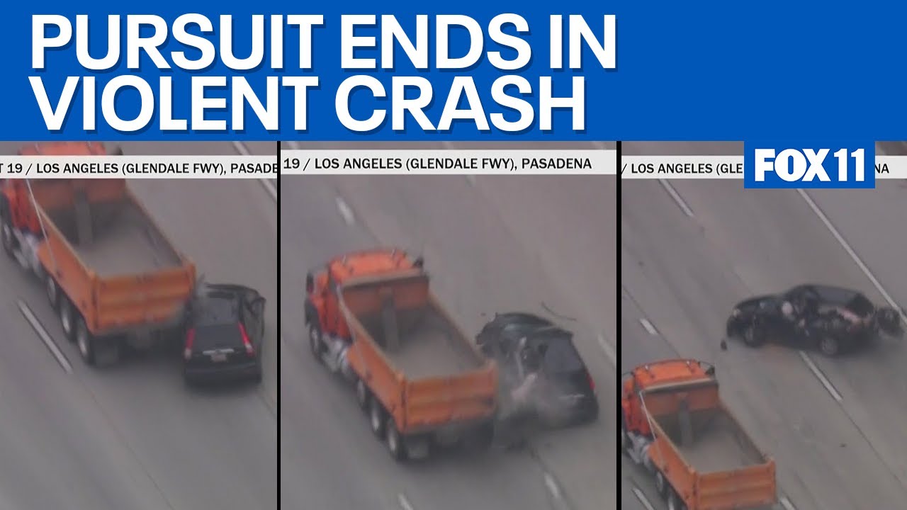 Pursuit of SUV ends in violent crash on 210 Freeway in Pasadena