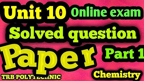 TRB POLYTECHNIC Unit 10 solved question paper|ALLWIN| )Part 1