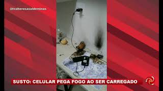 Celular pega fogo ao ser carregado em Paraíso