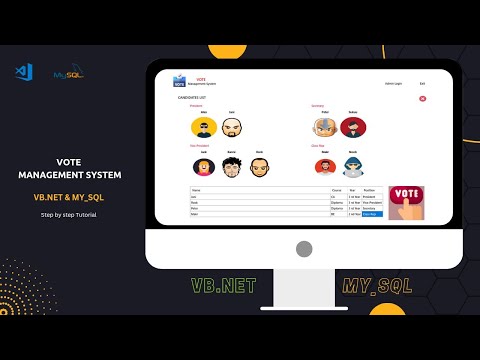 School E Voting Management System in VB Net Using MySql Database