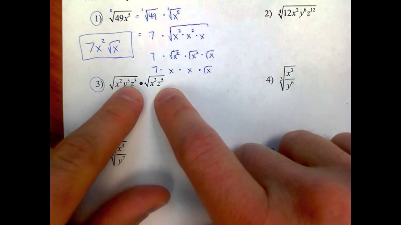 Lesson 6 5 video 2 simplifying radical expressions with variables youtube