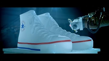 Robotic Polystyrene Carving: CNC Foam Milling for Props - Converse Boot