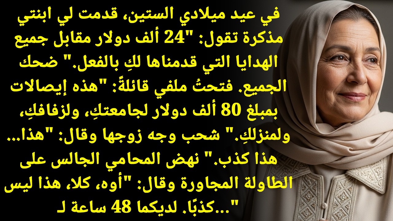 في الستين، ابنتي أهدتني ديناً: 