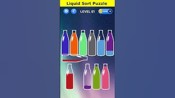 Water Color Sort Level 61 - Color Liquid Pouring Game #shorts #youtubeshorts #puzzle #sortpuz