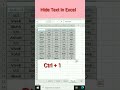 😱Hide text in Excel || Advance Excel 💯|| #shorts #excel #shortsfeed #tranding #viralvideo