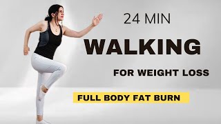 WALKING WORKOUT | 24 MIN WALKING WORKOUT for WEIGHT LOSS | No jumping, walk at home