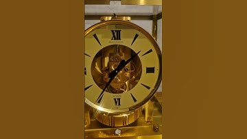 Jaeger LeCoultre Atmos clock, 528-8  model, brush finish, Roman numerals, black hands