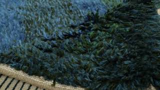 Vintage Swedish Rya Rug, Scandinavian Abstract In Teal Blue Tones - Rug & Kilim - 34773