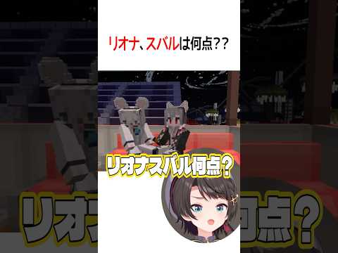 リオナ、スバルは何点??【ホロライブ切り抜き/Hololive】#shorts #大空スバル #白上フブキ #さくらみこ #響咲リオナ