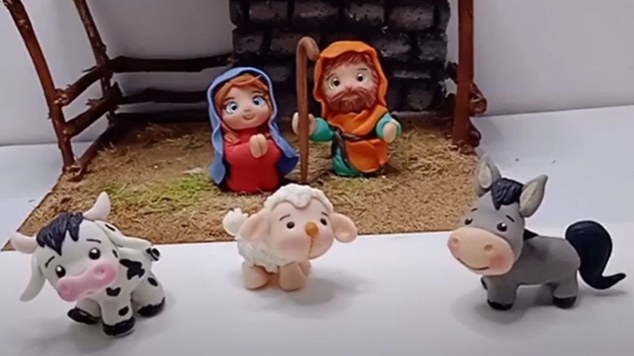 Como Fazer Burrinho, Vaca E Ovelhinha De Biscuit Para Presépio