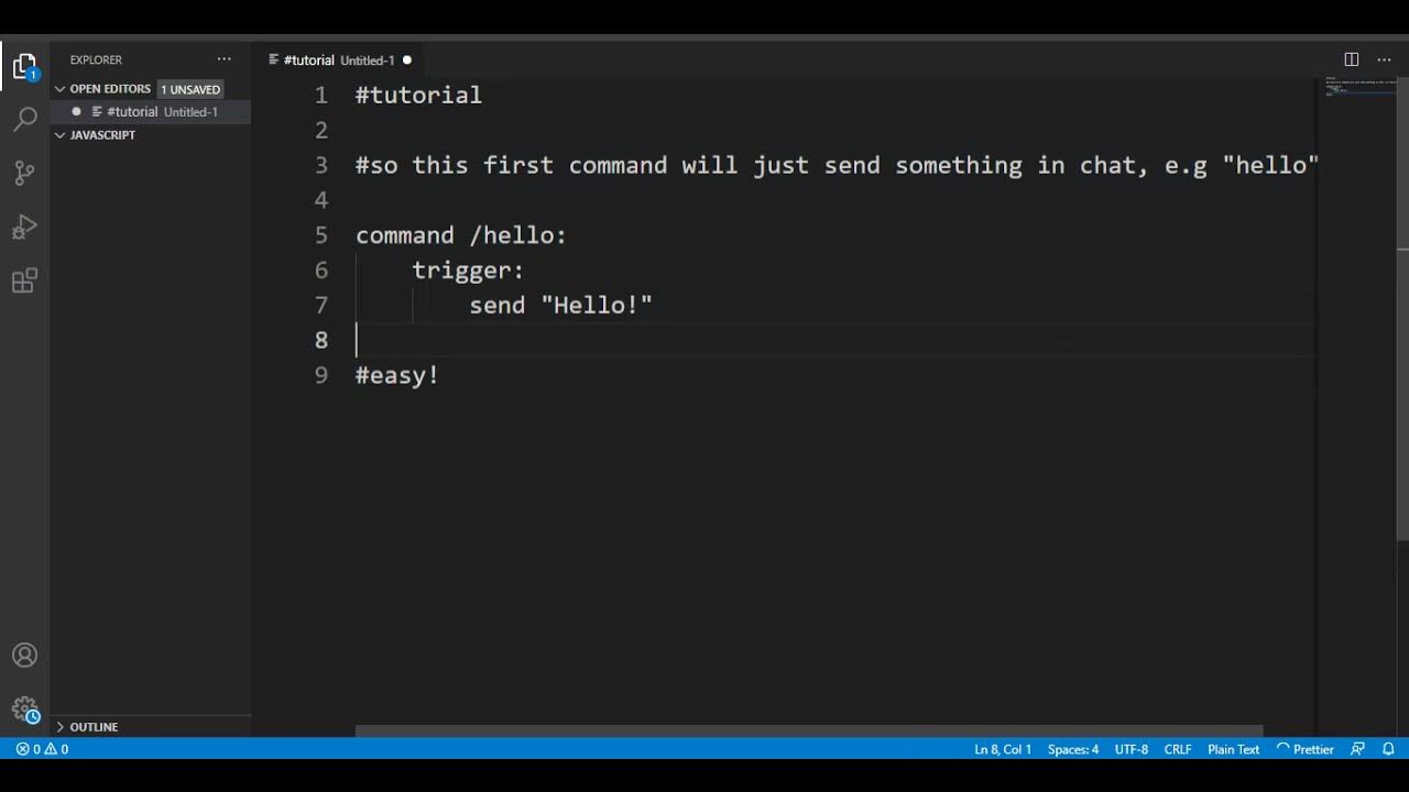 Skript learning simple custom commands youtube