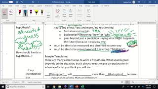 Sci.3 How to Write a Hypothesis