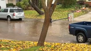 Christmas Day storm raw video | Street floods in Fair Oaks