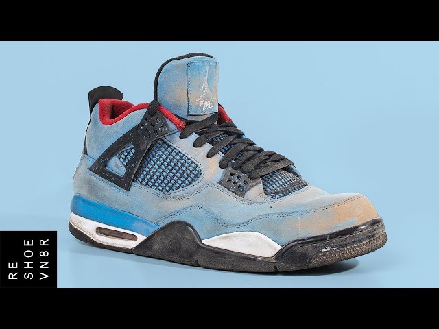Vick Almighty Cleans $1000 Jordan 4 Travis Scott! - YouTube