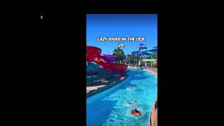 Lazy rivers in USA  vs Mexico. #shorts