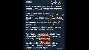 Mdisk Earning Update #live #withdrawal #earning #proof #shorts #mdisk
