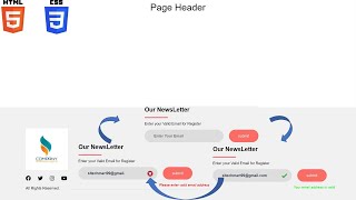 How to create Footer Using HTMl,CSS  | Email Validation ||
