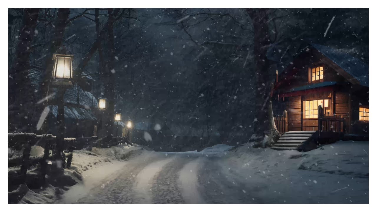 Snowy Log Cabin Ambience Howling Blizzard Winter Snow Storm Sounds for ...