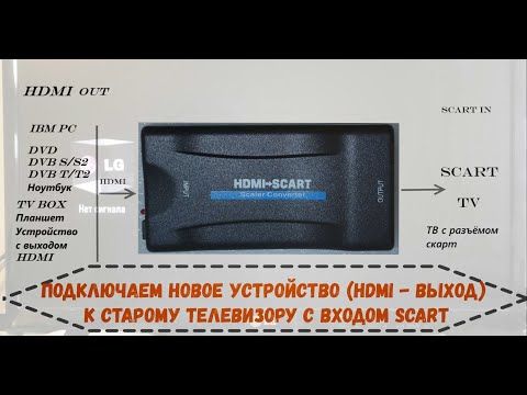 Видео: Подключаем устройство с HDMI выходом к старому телевизору с разъёмом SCART. Converter HDMI to SCART.