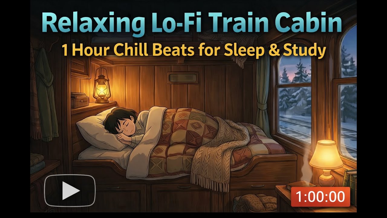 Lo-Fi Chill Beats on a Train Cabin | Relax, Study, Sleep (1 Hour)