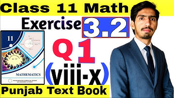 Exercise 3.2 | 11th Class Maths | Chapter 3 | Q1 (viii–x) Absolute Value | Domain & Range | Graph 