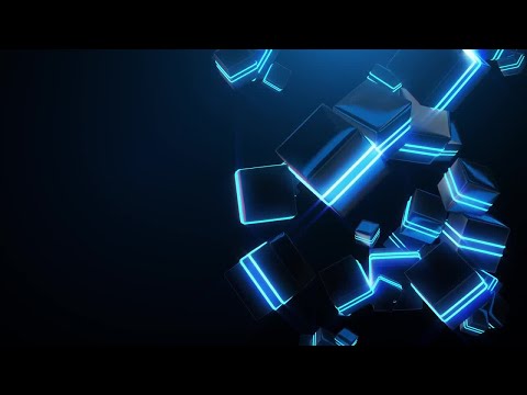 Abstract Blue Neon Cubes Motion Graphics