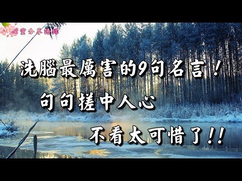 【心靈分享語錄】洗腦最厲害的9句名言!句句搓中人心，不看太可惜了!!