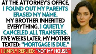 AT THE ATTORNEY'S OFFICE, I FOUND OUT MY PARENTS REMOVED MY NAME — MY BROTHER INHERITED EVERYTHIN...
