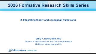 session 2: Integrating theory and conceptual frameworks
