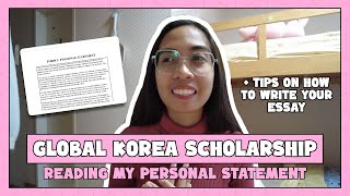 Reading my Personal Statement + Tips | GLOBAL KOREA SCHOLARSHIP | A Fangirl's Heart in Korea