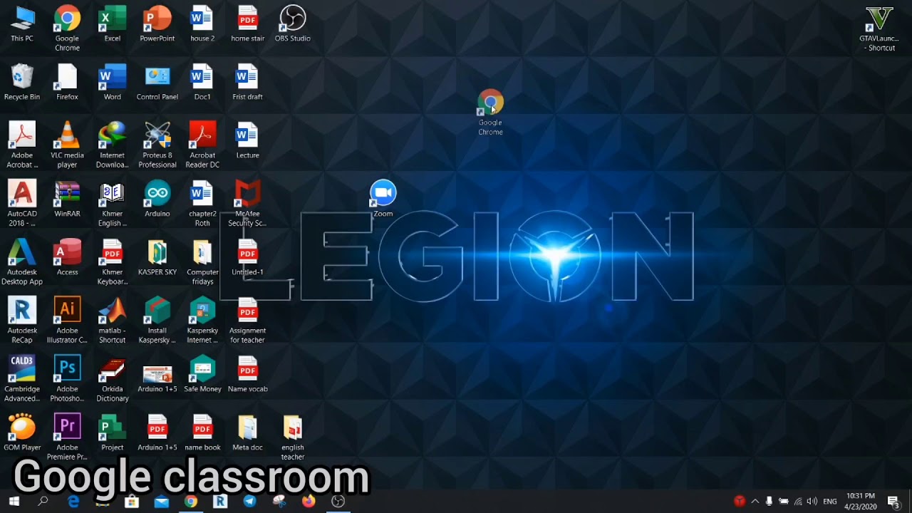 Google classroom and Zoom on desktop :)