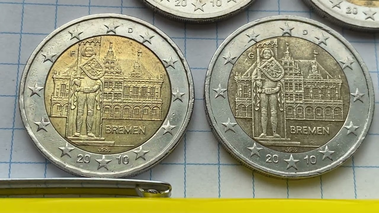 2 euro 2010 Germany 5 coins European Union - YouTube