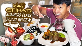 30 HOUR Etihad Airways BUSINESS CLASS FOOD REVIEW! Seoul to Chicago