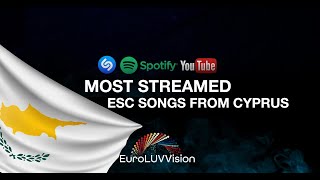 Cyprus 🇨🇾 in Eurovision TOP 38 Most Streamed Songs : Shazam, YT &amp; Spotify (1993-2021)