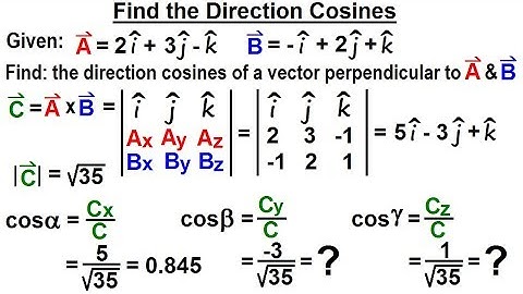 Physics - Test Your Knowledge: Vectors (15 of 30) Find Direction Cosine