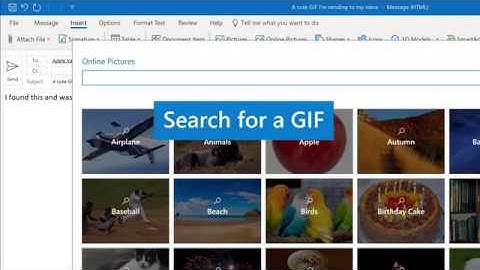 Add an animated GIF to a message in Outlook