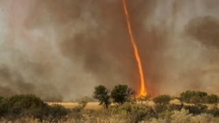 Tornado Engulfed by Fire Caught on Tape | Good Morning America | ABC News