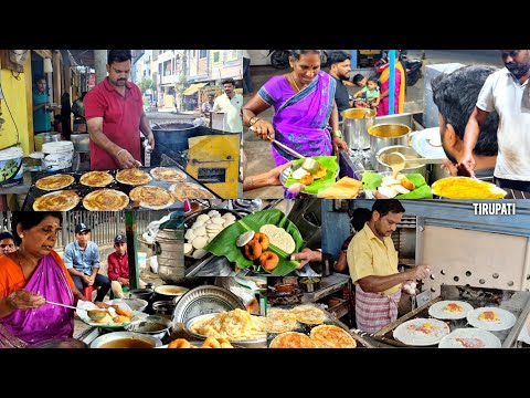 BEST OF TIRUPATHI STREET FOODS | Egg Doaa | Sambar Idly | Masala Dosa | Chicken Curry Dosa #tirupati