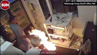 CAUGHT ON CAMERA: Man Sets Restaurant on Fire Using Propane Tank in Florida