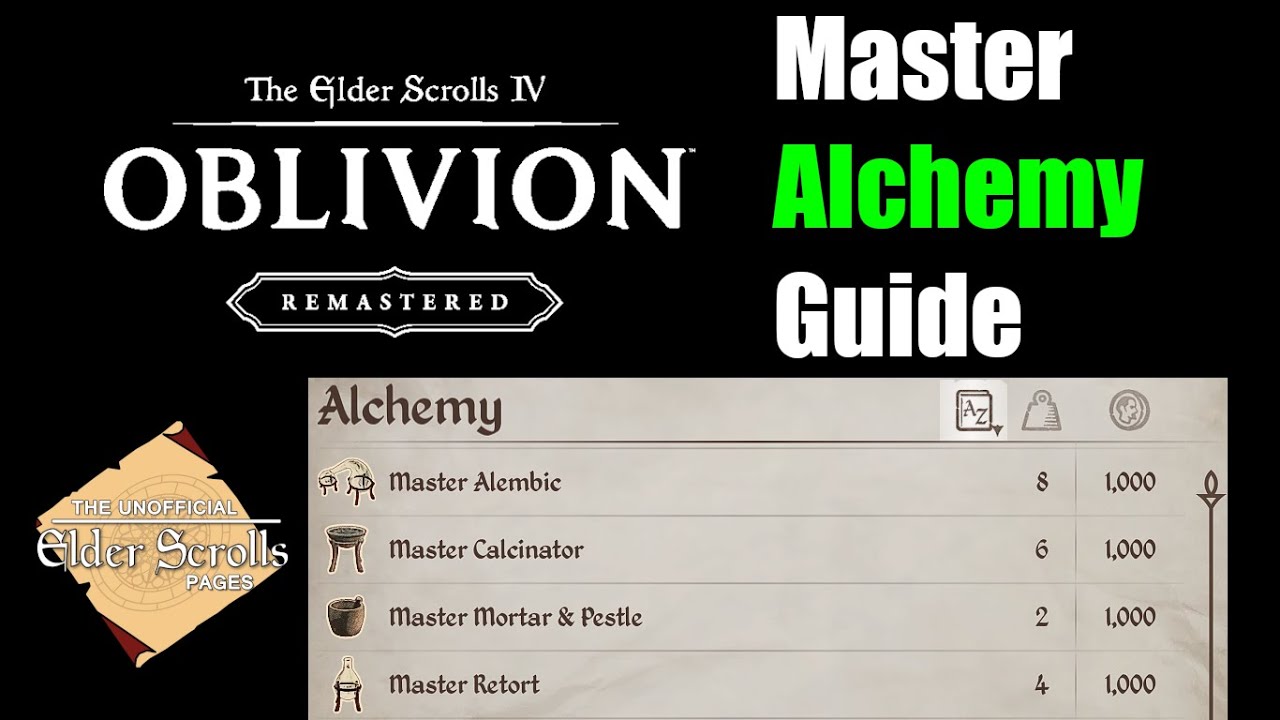 Oblivion Remastered Full Alchemy Guide UESP YouTube