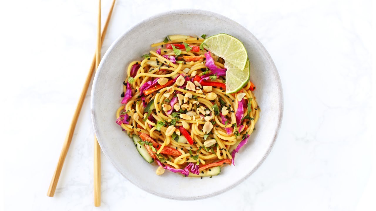 Cold Thai Noodle Salad with Peanut Dressing