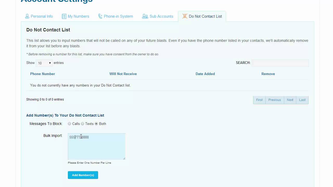 Personal Do Not Contact List YouTube