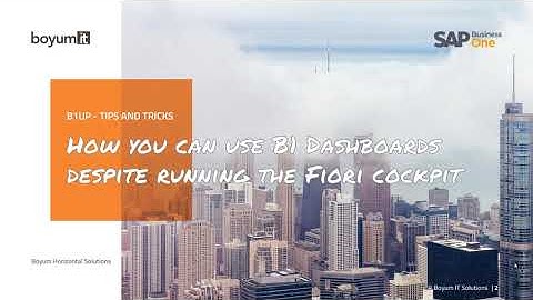 B1UP Tip: How to use B1 Dashboard despite running the HANA Fiori Cockpit